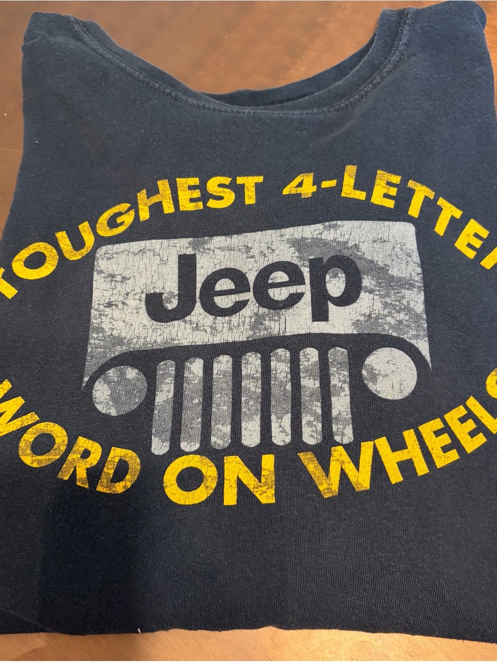 Jeep Black Short Sleeve Tee with Yellow and Gray Graphic